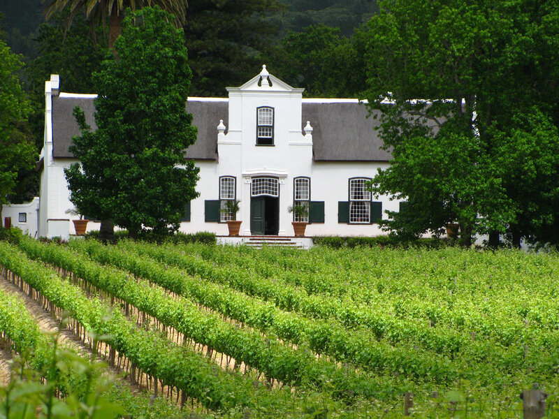 White house in vineyard