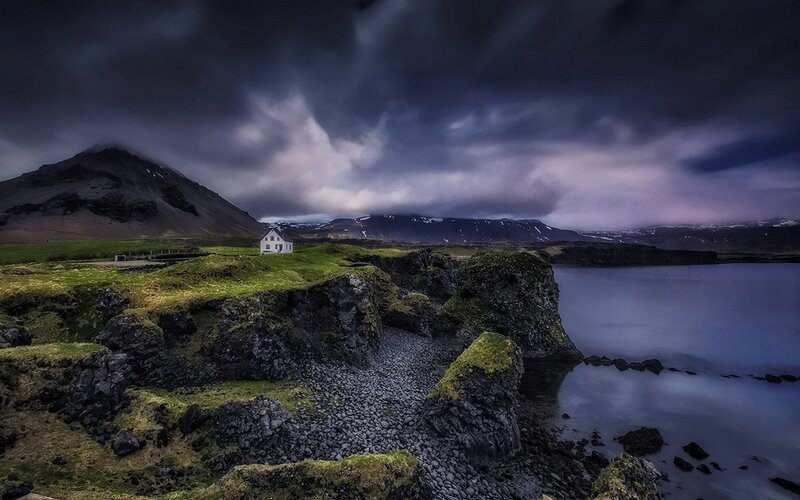 White House on Cliff — Purple
