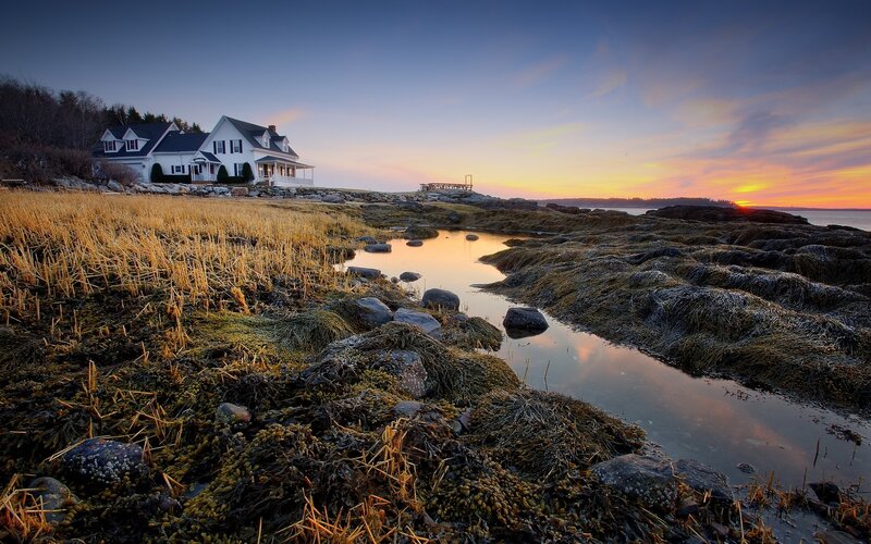 White House on Coast — Blue, Serene