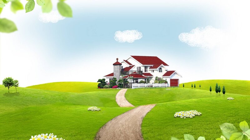 White House on Green Hill — Serene
