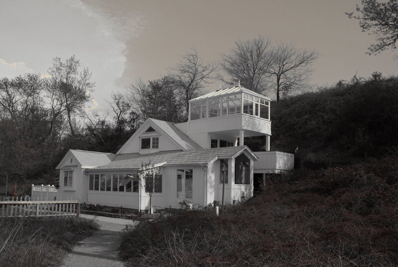 White House on Hillside — Gray