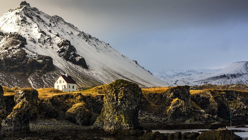 White House on Mountain Slope