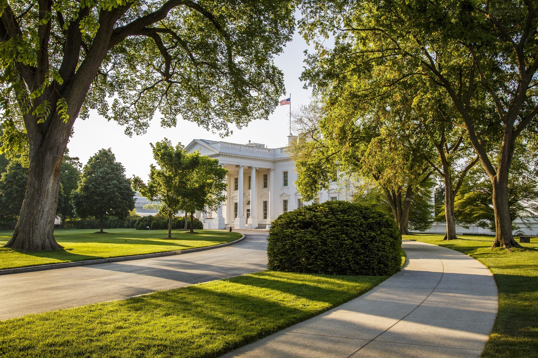 White House with American flag