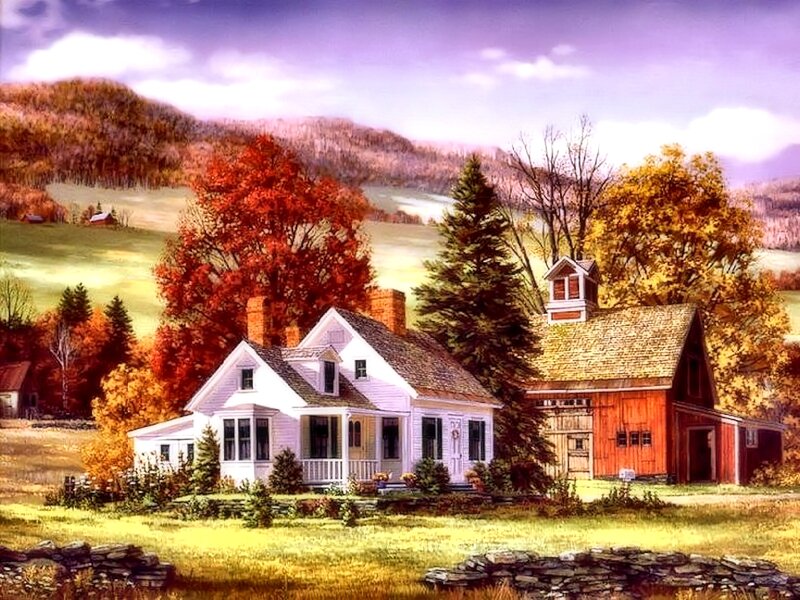 White House with Barn