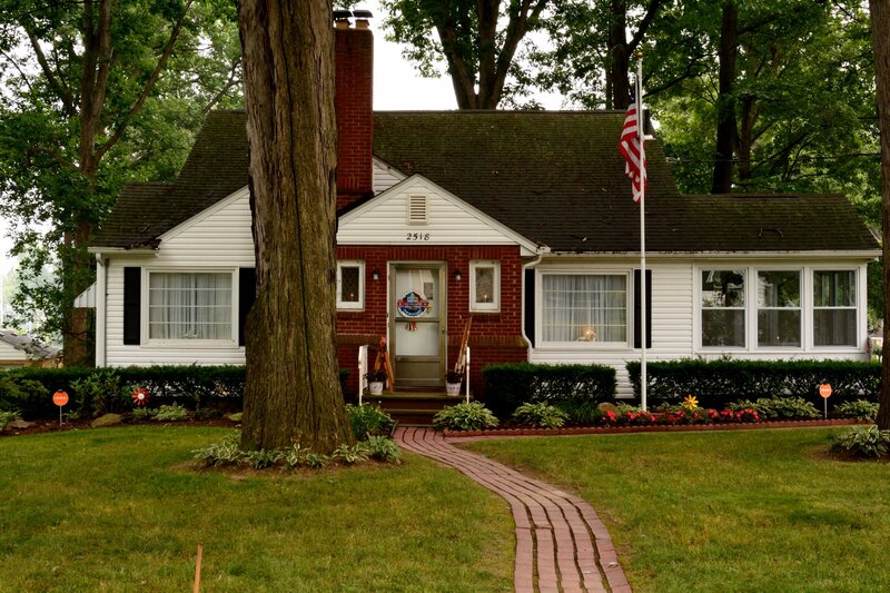White House with Brick Path