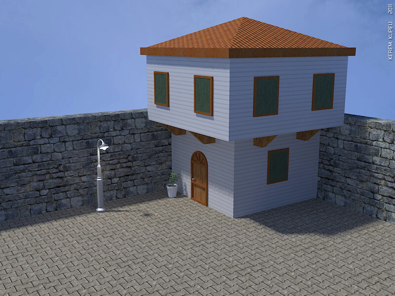 White House with Brown Roof