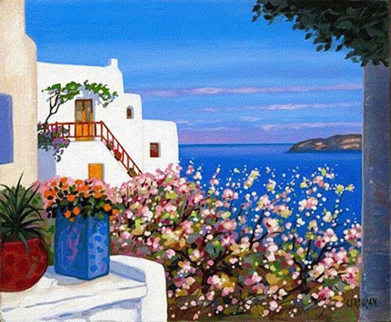 White House with Flowers