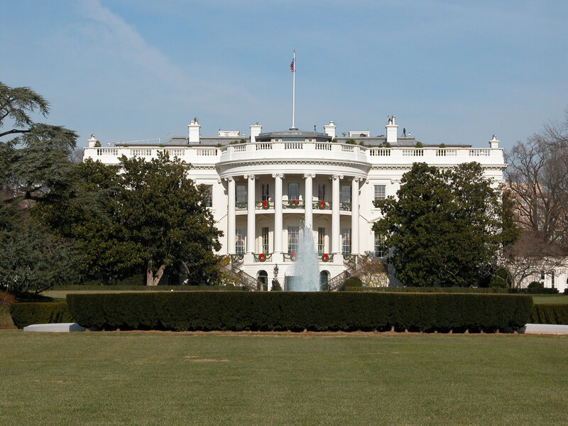 White House with fountain