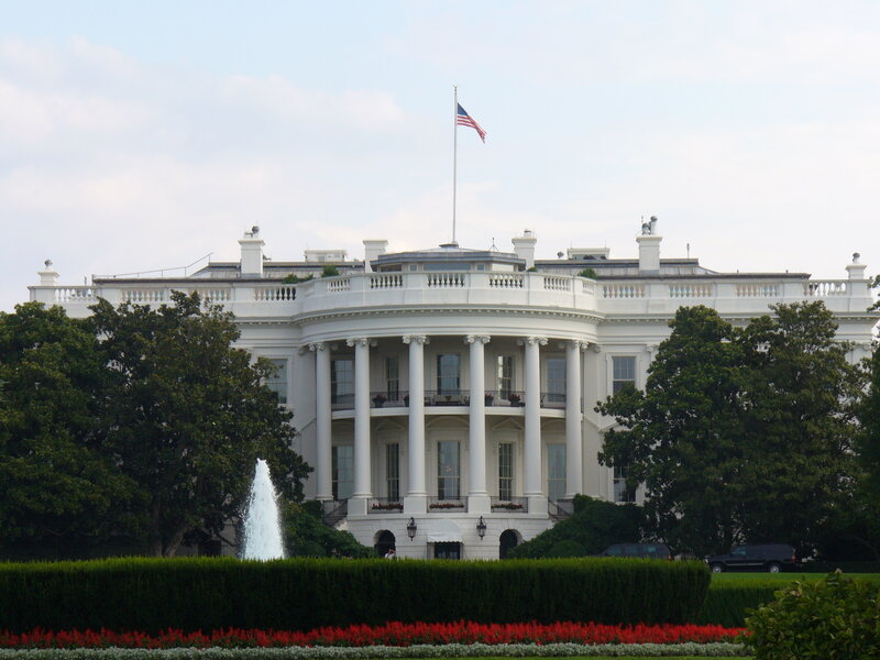 White House with fountain