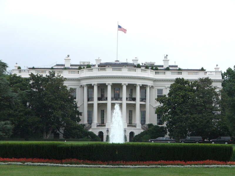 White House with fountain