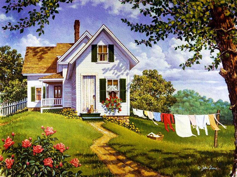 White House with Laundry