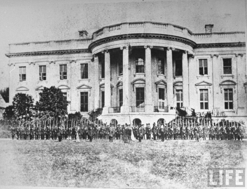 White House with military parade
