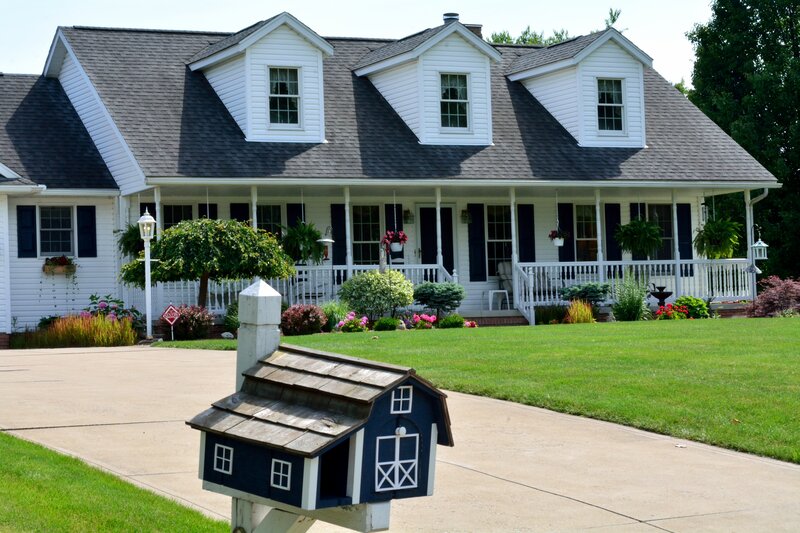 White House with Porch — Serene, Afternoon