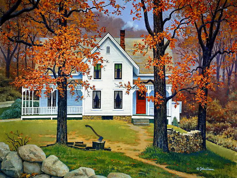 White House with Red Door — Orange