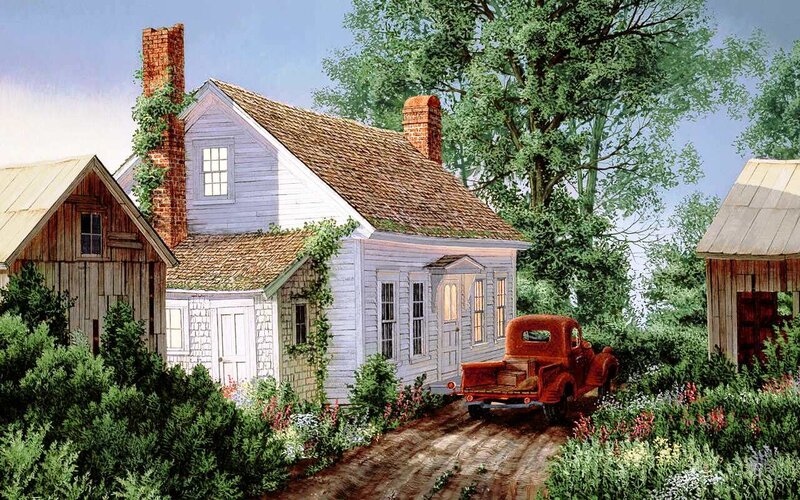White House with Red Truck