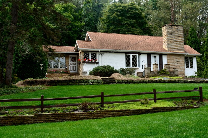 White House with Stone Chimney