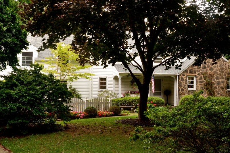 White House with Stone Wall