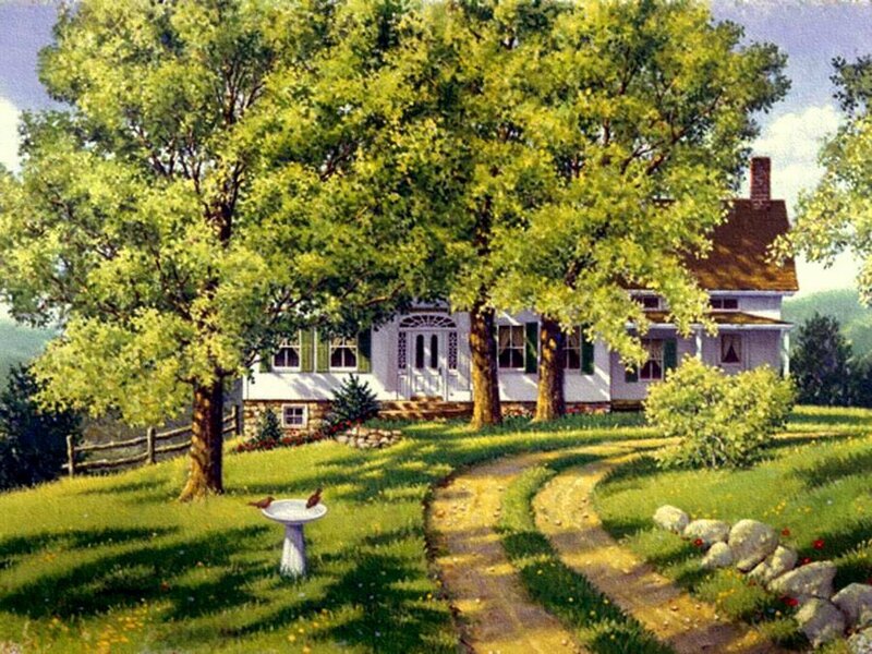 White House with Trees