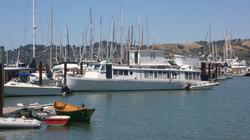 White Houseboat in Marina