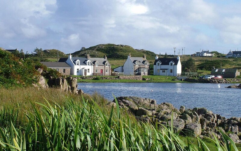 White Houses by Water — Blue