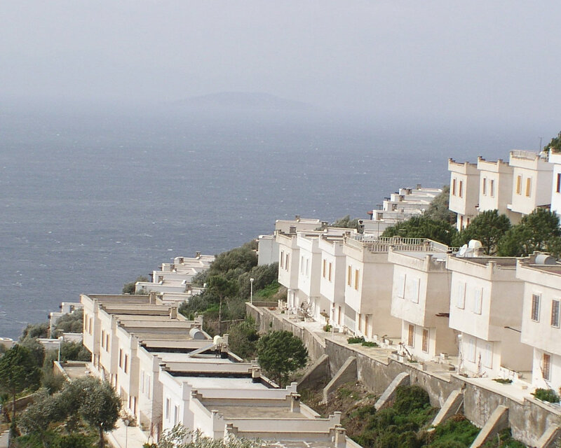 White Houses on Cliff — Serene, Photograph