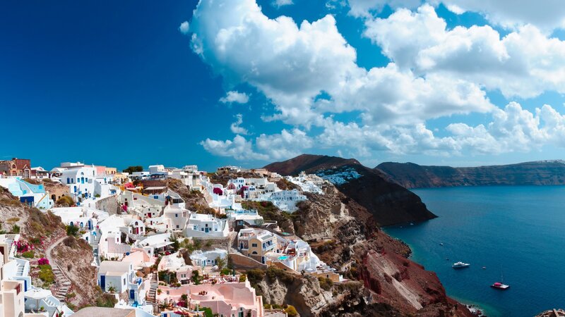 White Houses on Cliff