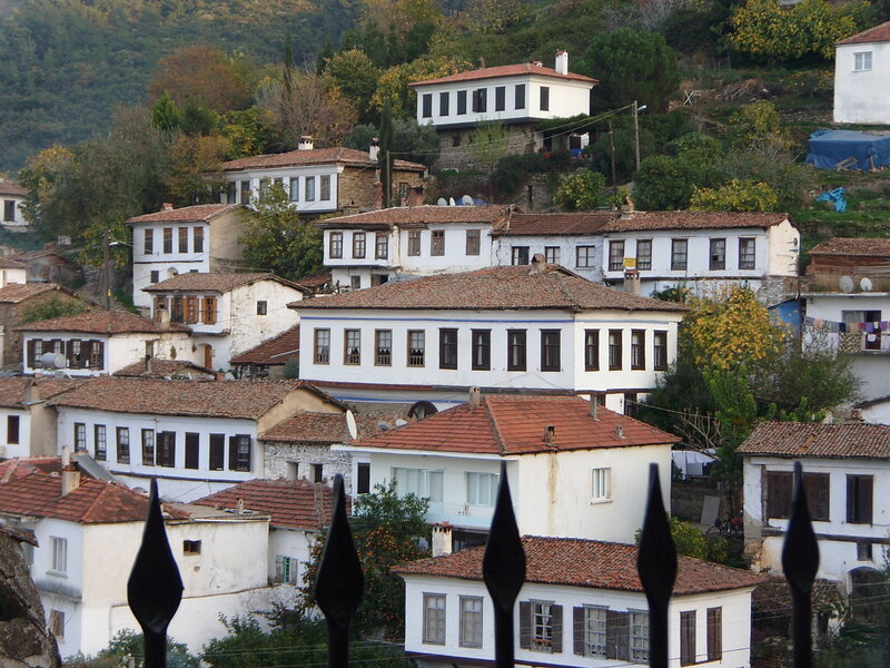 White Houses on Hillside — Serene, Autumn