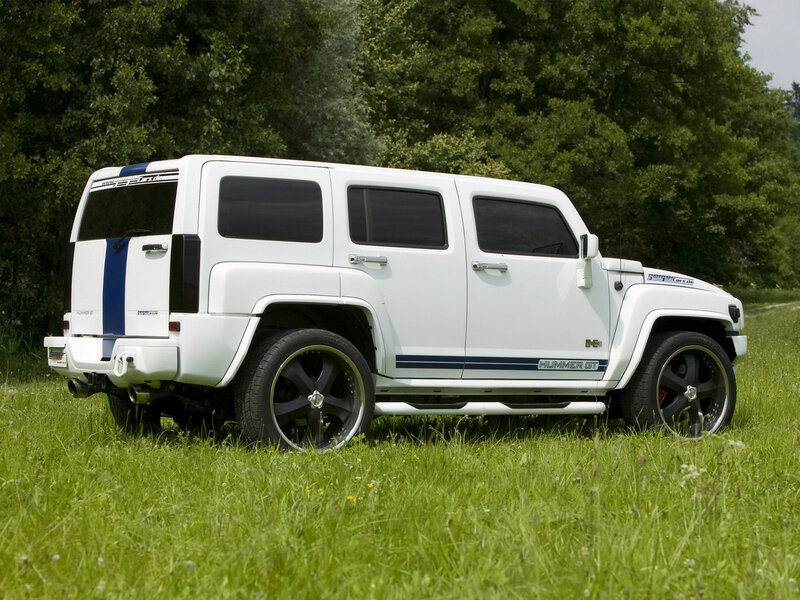 white hummer gt in a field