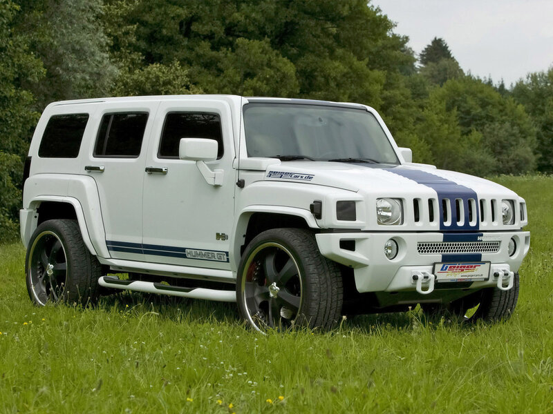 white hummer gt in a field