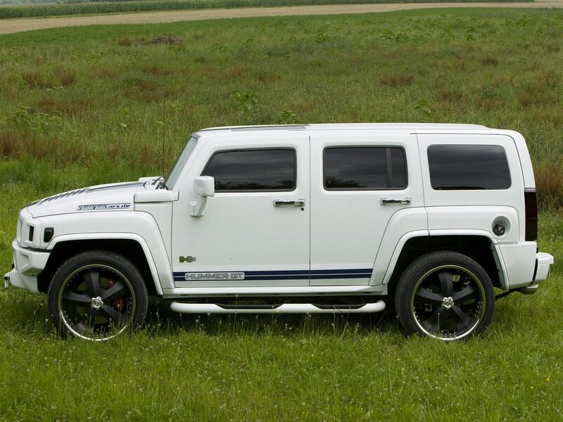 white hummer gt in field