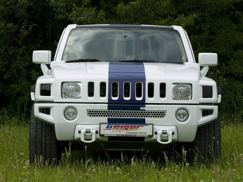 white hummer in a field