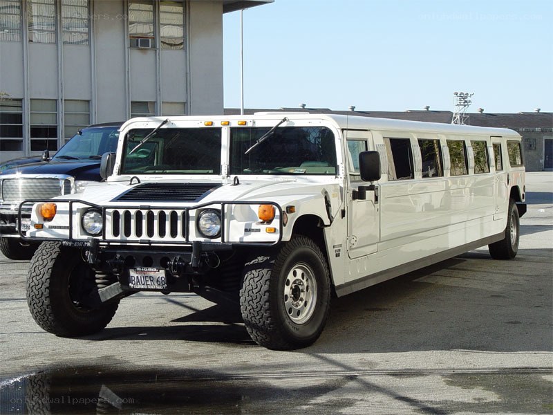 White Hummer limousine