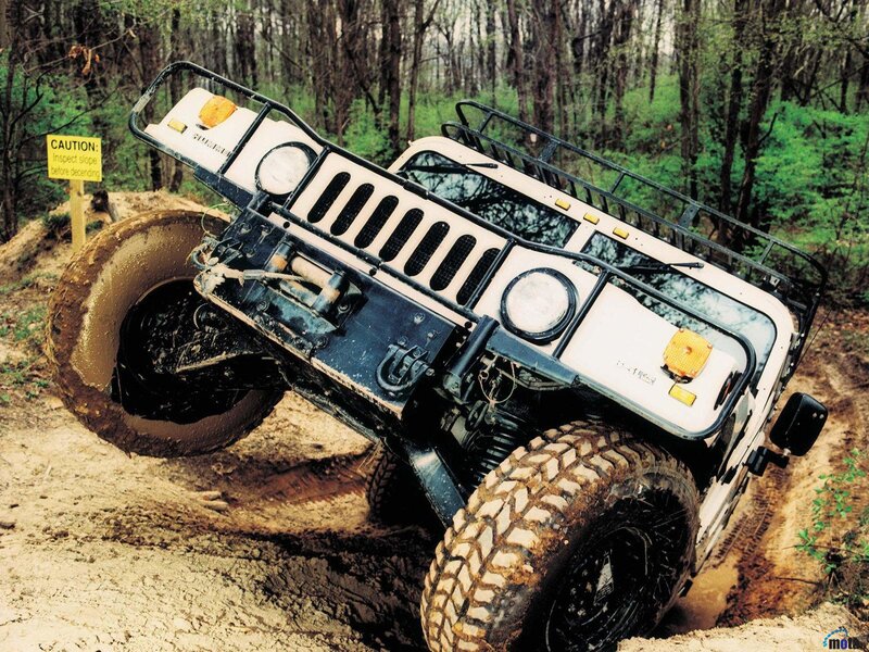 White Humvee in Forest
