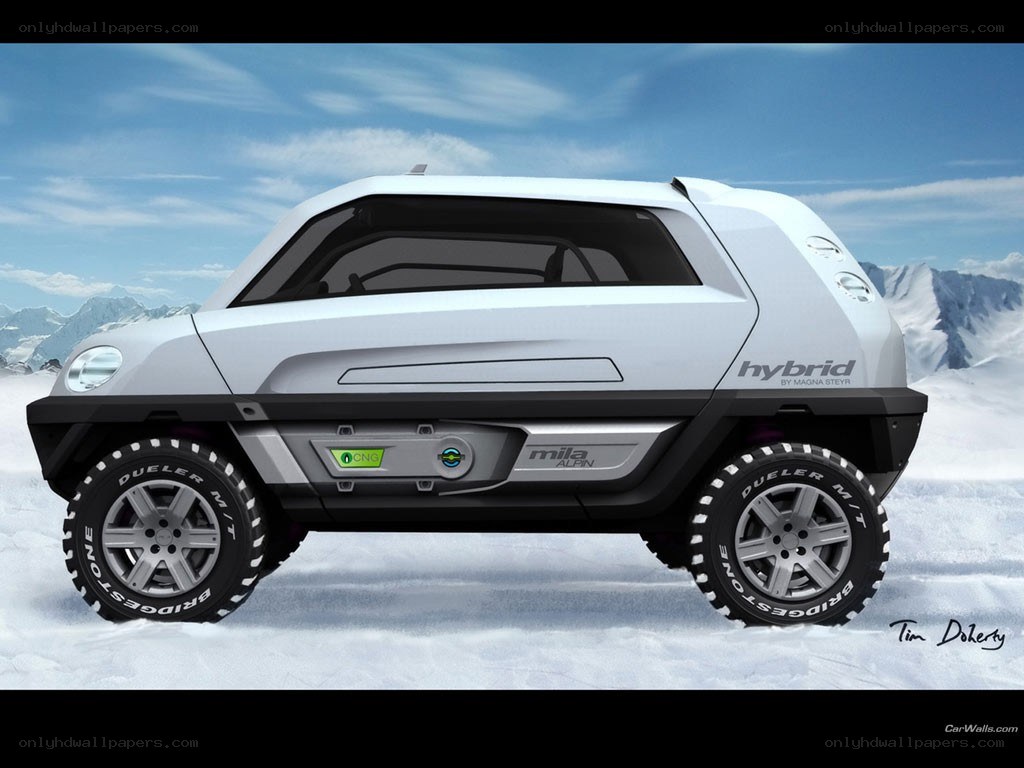 white hybrid concept car