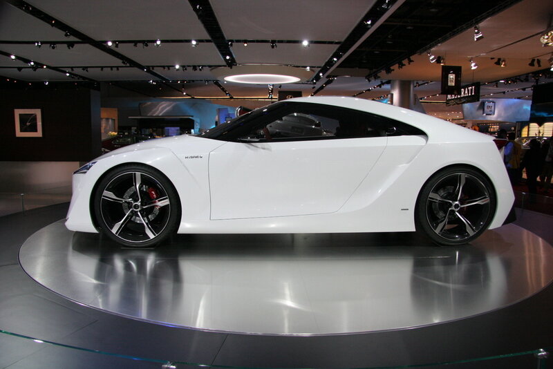 White Hybrid Concept Car — Showroom, Photograph