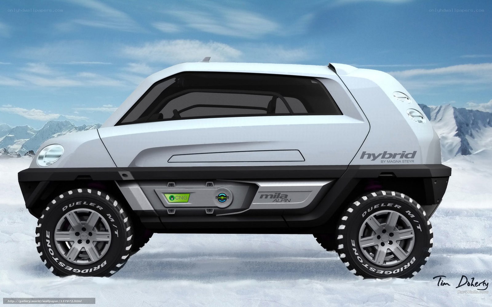 white hybrid concept car