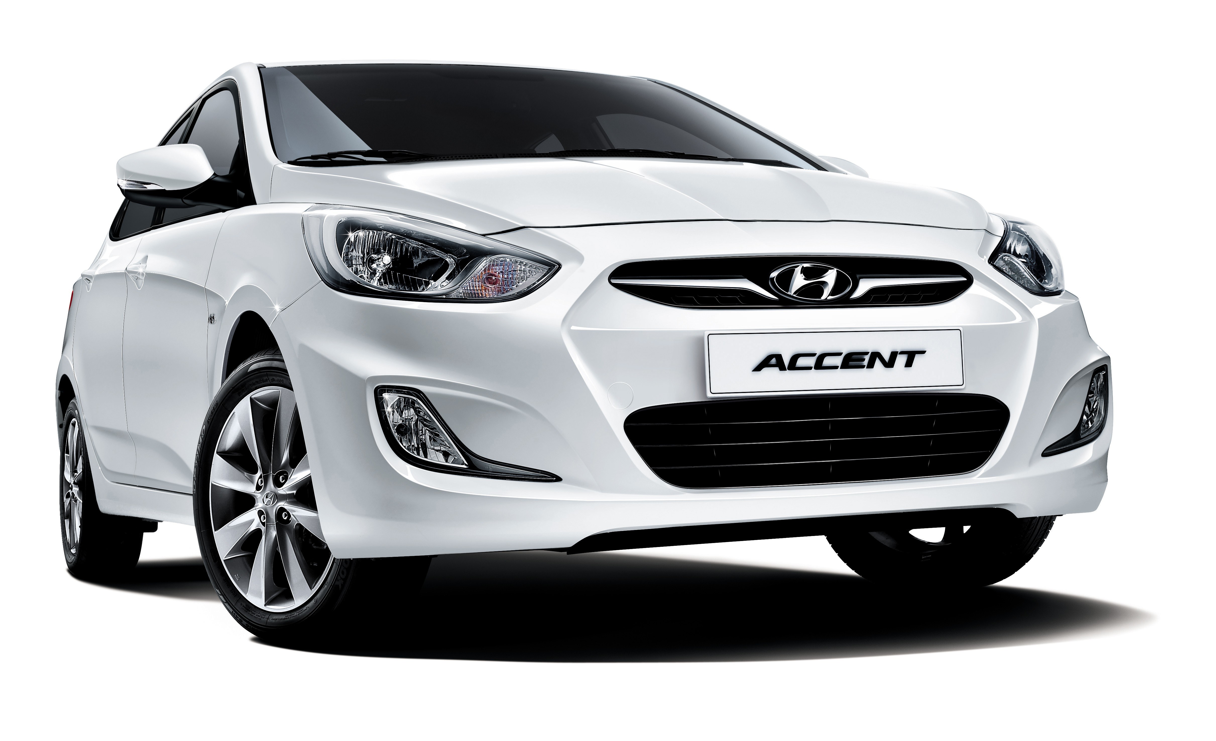 White Hyundai Accent car