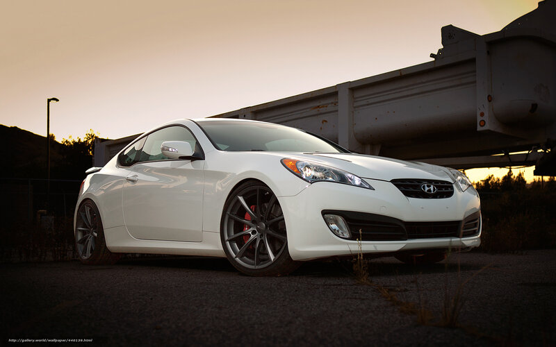 White Hyundai Genesis Coupe — Dramatic