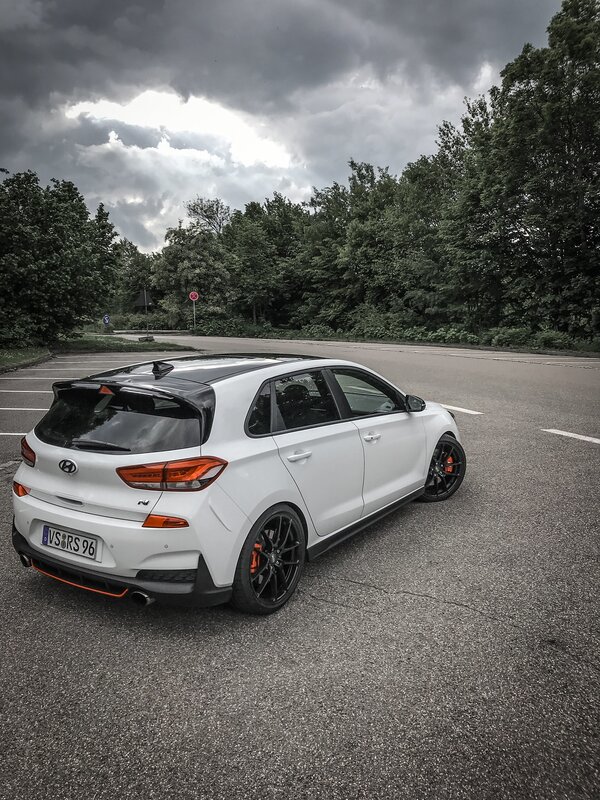 White Hyundai I30 N — Dramatic, Photograph