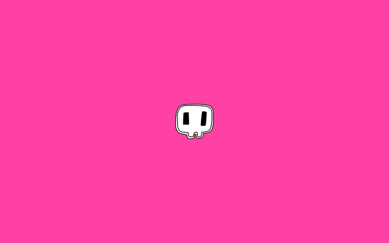 white icon on pink background