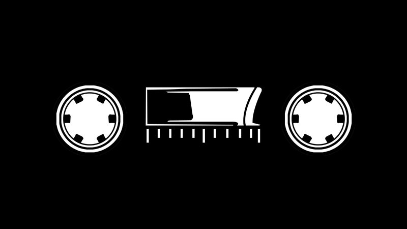 white icons on black background