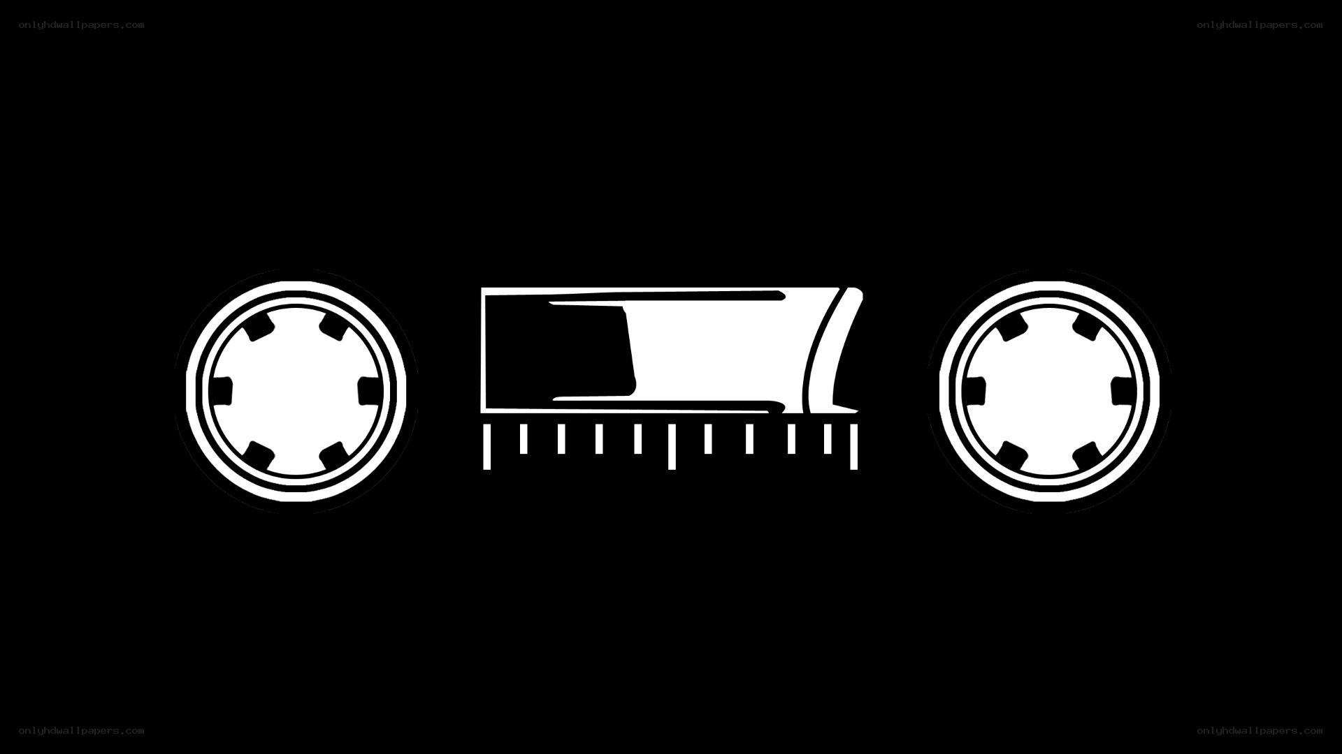 white icons on black background