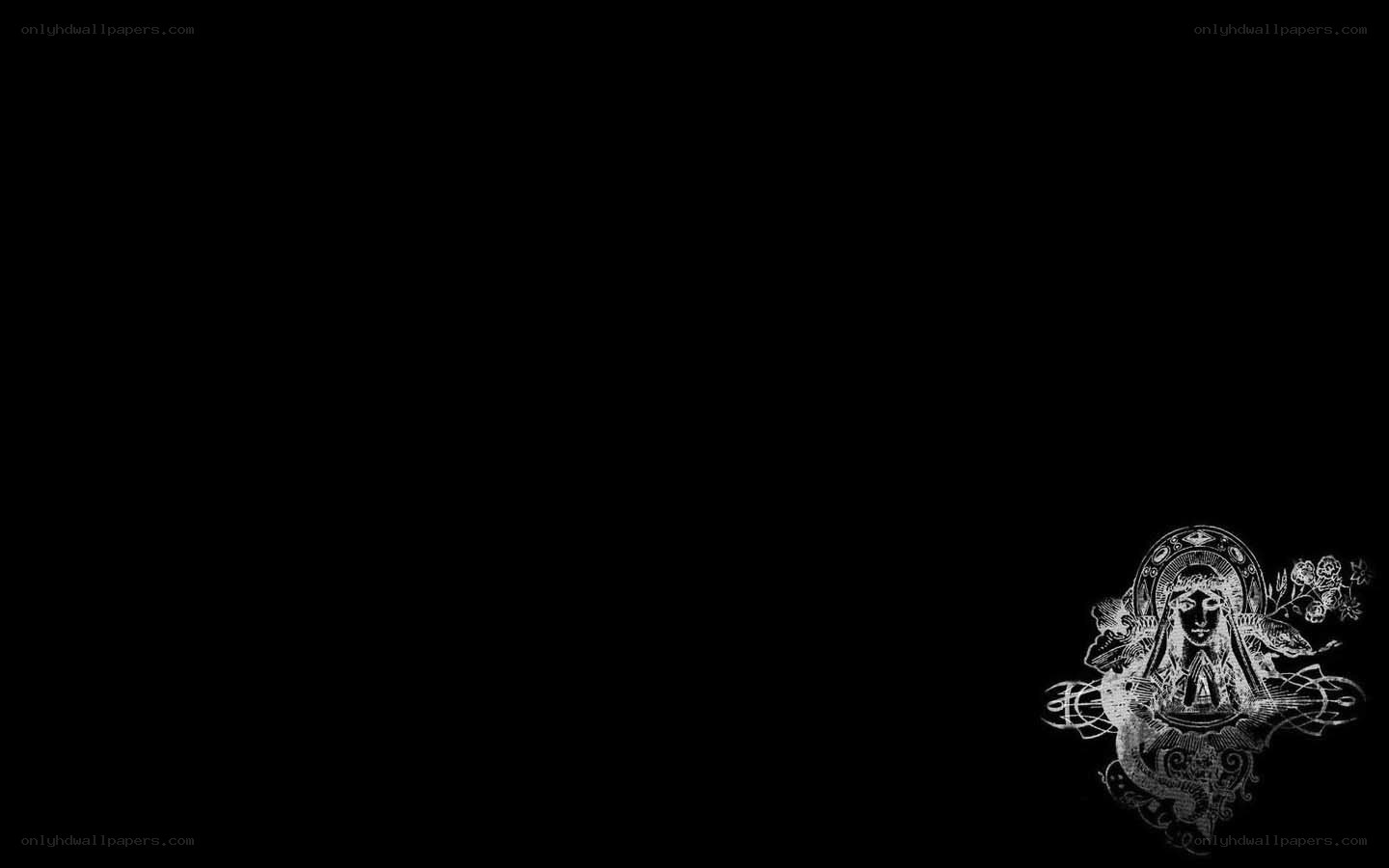 white illustration on black background