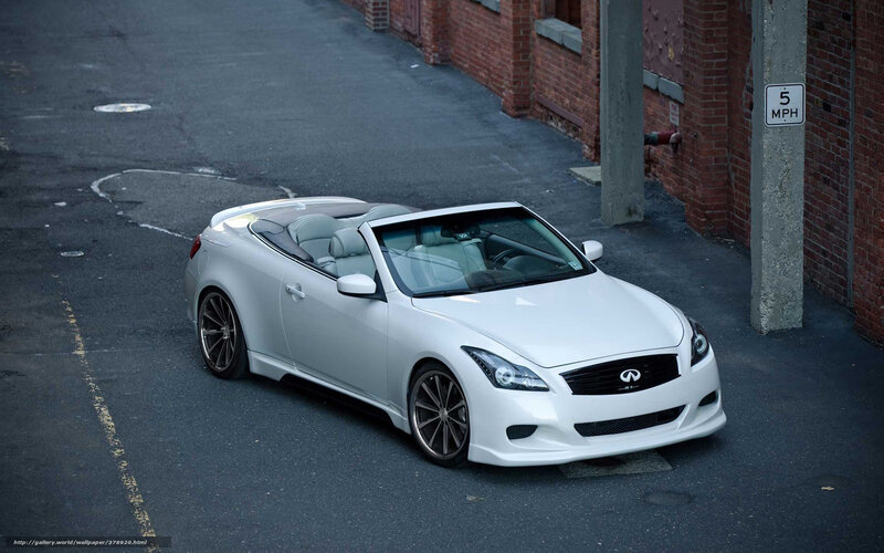 white infiniti convertible on street