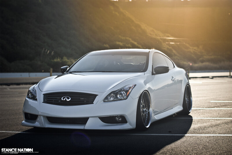 White Infiniti Coupe — Dramatic