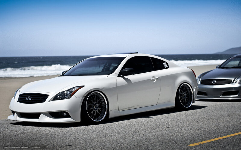 White Infiniti Coupe — Serene