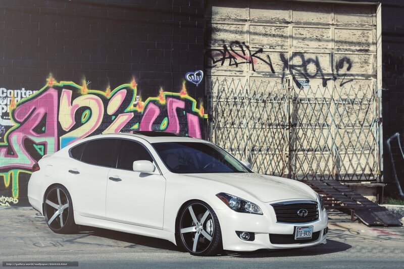 White Infiniti G37 with custom wheels