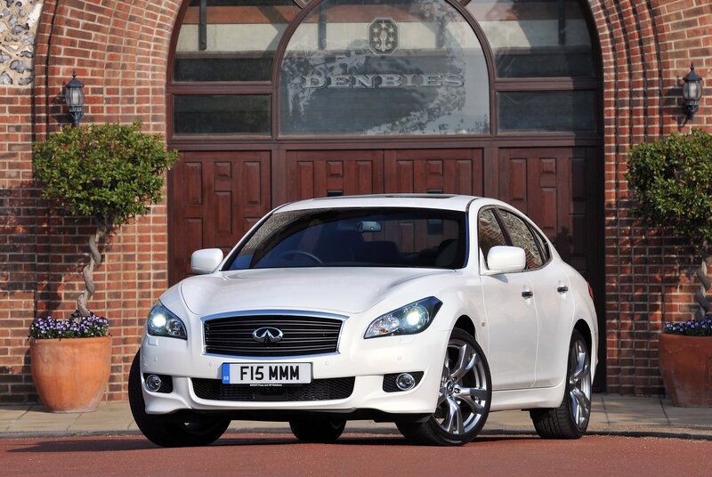 White Infiniti M Series sedan