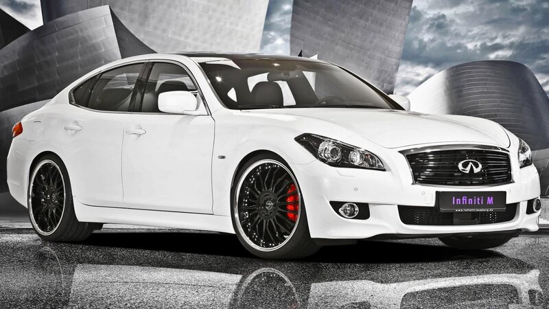 White Infiniti Sedan — Dramatic