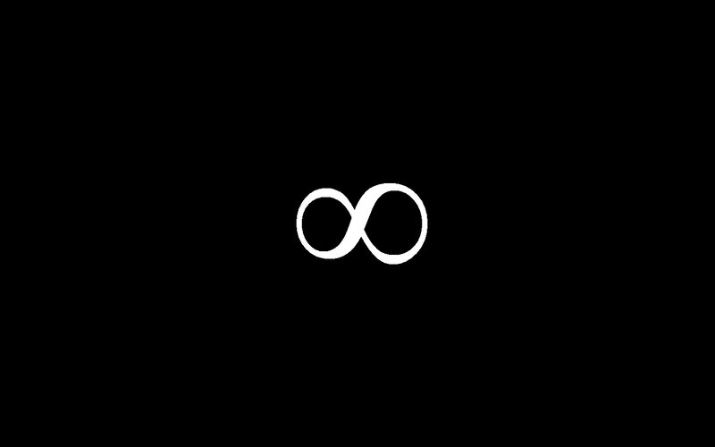 White Infinity Symbol — Black